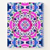 Tie Dye Mandala Patroon Denim Blue en Pin Journal Notitieboek (Achterkant)