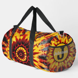Tie Dye Mandala Patroon monogram gepersonaliseerd Plunjezak