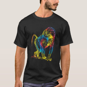 Tie Dye Mandrill Rainbow Print Aap Hippie Peace T-shirt