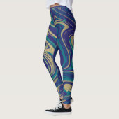 Tie Dye Marble Liquid Blue Gold Leggings (Links)