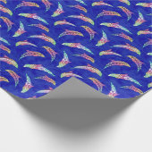Tie Dye Marine Animals Dolphins Marlins Cadeaupapier (Hoek)