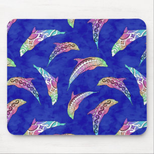 Tie Dye Marine Animals Dolphins Marlins Muismat