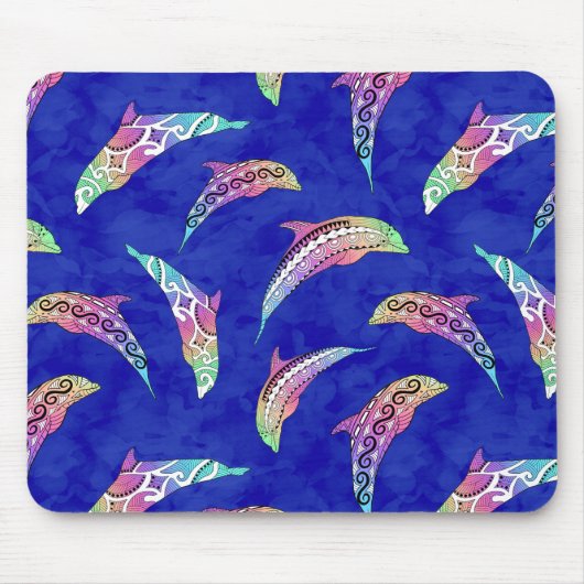 Tie Dye Marine Animals Dolphins Marlins Muismat (Voorkant)