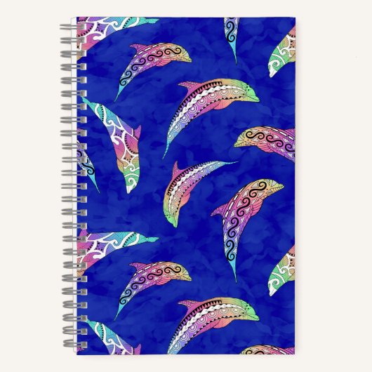 Tie Dye Marine Animals Dolphins Marlins Notitieboek (Voorkant)