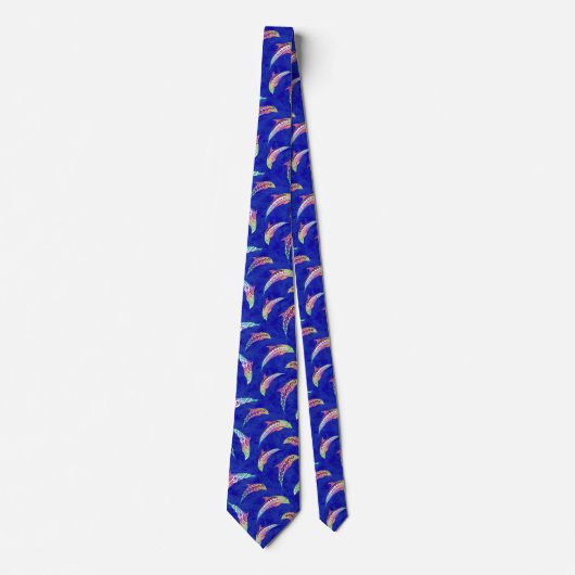 Tie Dye Marine Animals Dolphins Marlins Stropdas (Voorkant)