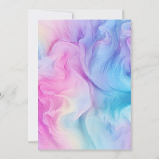 Tie Dye Meisje Rainbow Verjaardagsfeestuitnodiging Kaart (Achterkant)