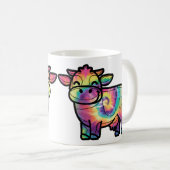 Tie Dye Melkkoe Koffiemok (Voorkant rechts)