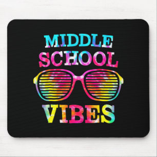 Tie Dye Middle School Vibes Teacher Student Terug Muismat