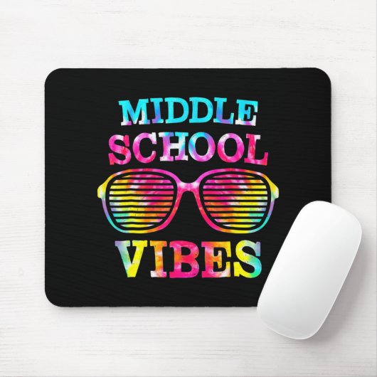 Tie Dye Middle School Vibes Teacher Student Terug  Muismat (Met muis)