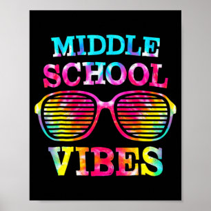 Tie Dye Middle School Vibes Teacher Student Terug Poster