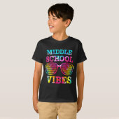 Tie Dye Middle School Vibes Teacher Student Terug  T-shirt (Voorkant volledig)