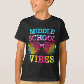 Tie Dye Middle School Vibes Teacher Student Terug T-shirt (Voorkant)