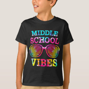Tie Dye Middle School Vibes Teacher Student Terug T-shirt