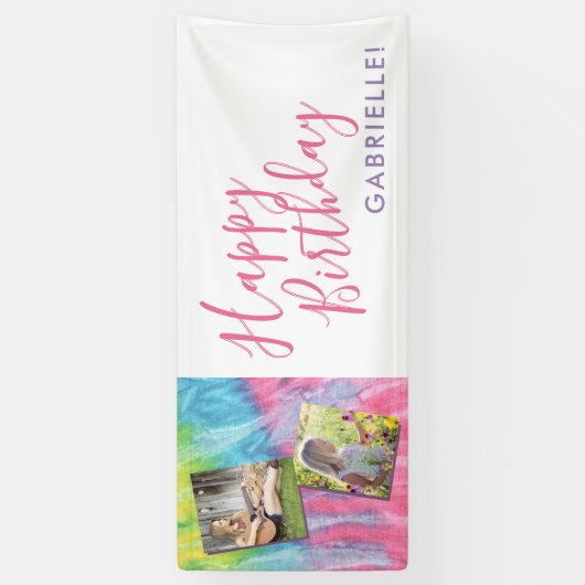 Tie Dye Modern Hippie Fotodag Spandoek (Verticaal)