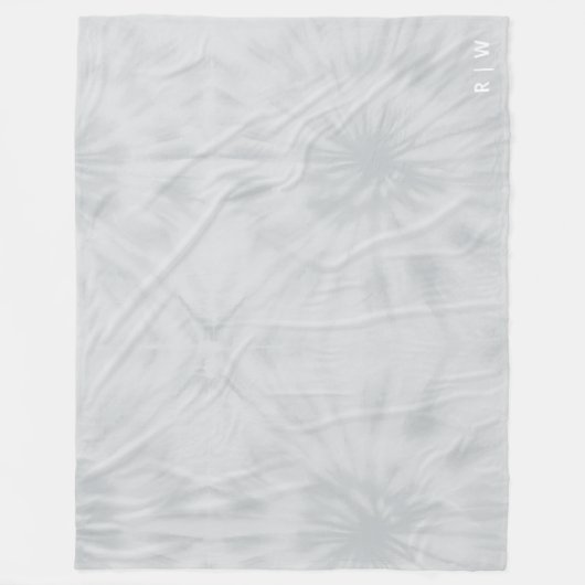 Tie Dye | Modern minimalistisch grijs monogram Fleece Deken (Voorkant)