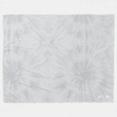 Tie Dye | Modern minimalistisch grijs monogram Fleece Deken (Voorkant (Horizontaal))