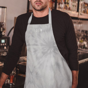 Tie Dye Modern minimalistisch grijs monogram Sch Schort