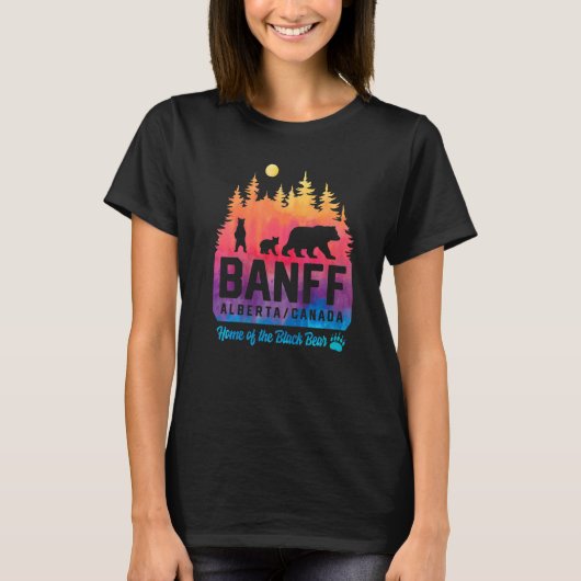 Tie Dye Moeder Beer en Cubs Banff National Park T-shirt (Voorkant)