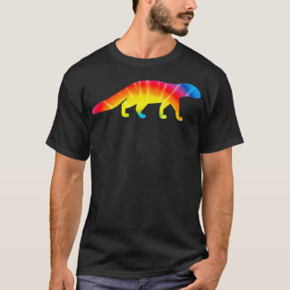 Tie Dye Mongoose Rainbow Print Mustelid Hippie Pea T-shirt