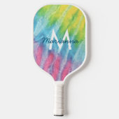 Tie Dye Monogrammed Initiaal Name Pickleball Paddle (Achterkant)