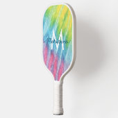 Tie Dye Monogrammed Initiaal Name Pickleball Paddle (Links)