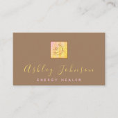 Tie Dye Moon Bruin Kosmische Energie Healing Bohem Visitekaartje (Voorkant)