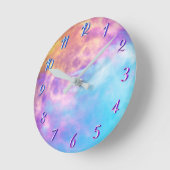 Tie dye moon ronde klok (Hoek)