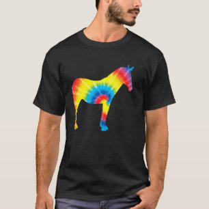 Tie Dye Muilezel Regenboogprint Ezel Paard Hippie T-shirt