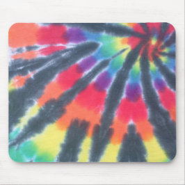 Tie Dye Muismat Black Rainbow Spiral