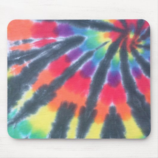 Tie Dye Muismat Black Rainbow Spiral (Voorkant)