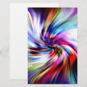 Tie Dye Multicolor Rainbow Electronic Swirls Briefpapier (Voorkant / Achterkant)