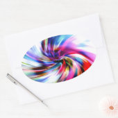 Tie Dye Multicolor Rainbow Elektronische werveling Ovale Sticker (Envelop)