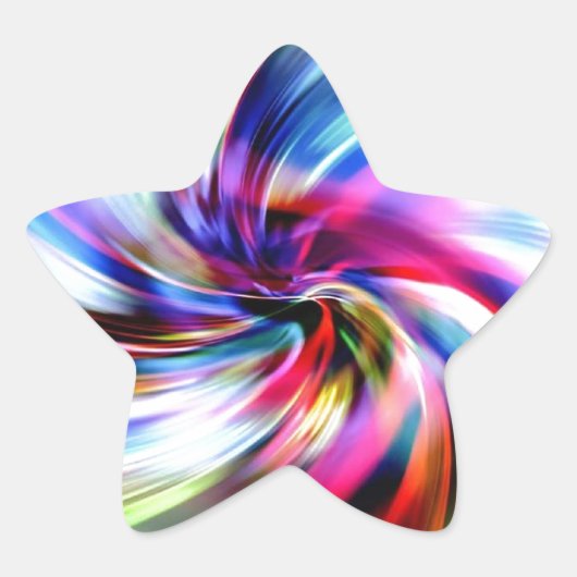 Tie Dye Multicolor Rainbow Elektronische werveling Ster Sticker (Voorkant)