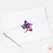 Tie Dye Multicolor Rainbow Elektronische werveling Ster Sticker (Envelop)