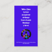 Tie Dye 'N Groovy PEACE Visitekaartje (Achterkant)