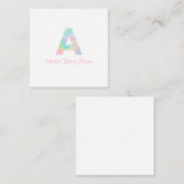 Tie Dye naamkaart Letter "A" Notitiekaartje (Voorkant / Achterkant)