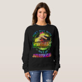 Tie Dye Nannysaurus Moederdag Rex Dinosaurus Trui (Voorkant volledig)
