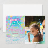 Tie Dye Neon Glow Foam Verjaardagsfeest Foto Kaart (Voorkant / Achterkant)
