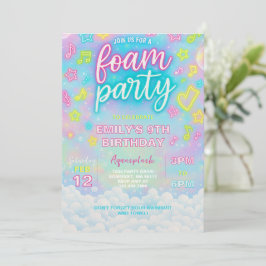 Tie Dye Neon Glow Foam verjaardagsfeestje uitnodig Kaart
