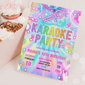 Tie Dye Neon Karaoke Singing Music Birthday Party Kaart