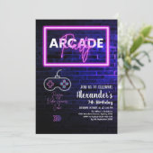 Tie Dye Neon Retro Arcade Gaming Birthday Kaart (Staand voorkant)
