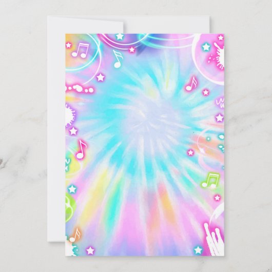 Tie Dye Neon Retro Arcade Gaming Birthday Kaart (Achterkant)