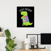 Tie-dye-nosaurus Grappige Dinosaurus Woordgrap Don Poster (Thuiskantoor)