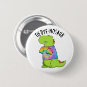 Tie-dye-nosaurus Grappige Dinosaurus Woordgrap Ronde Button 5,7 Cm (Voorkant /achterkant)