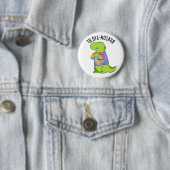 Tie-dye-nosaurus Grappige Dinosaurus Woordgrap Ronde Button 5,7 Cm (In situ)