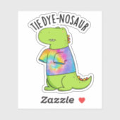 Tie-dye-nosaurus Grappige Dinosaurus Woordgrap Sticker (Vel)