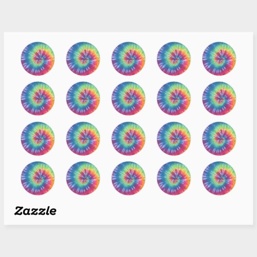 Tie Dye One Ronde Sticker (Vel)