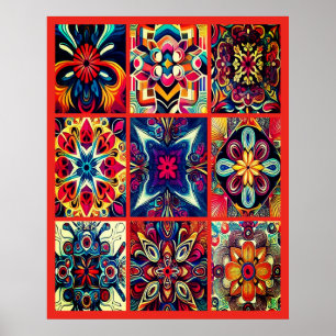Tie-Dye-ontwerpen op een grote muurposter Poster