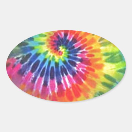 Tie Dye Ovale Sticker (Voorkant)