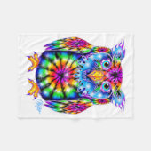 Tie Dye Owl Blanket Fleece Deken (Voorkant (Horizontaal))